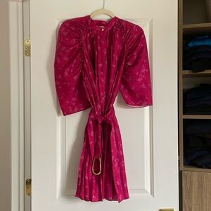 Acler. Pleated Pink Dress. Size 6